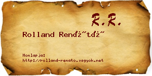 Rolland Renátó névjegykártya